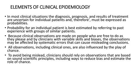 Clinical Epidemiology