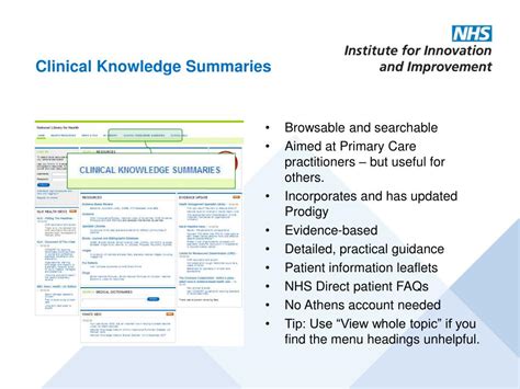 Clinical Knowledge Summaries