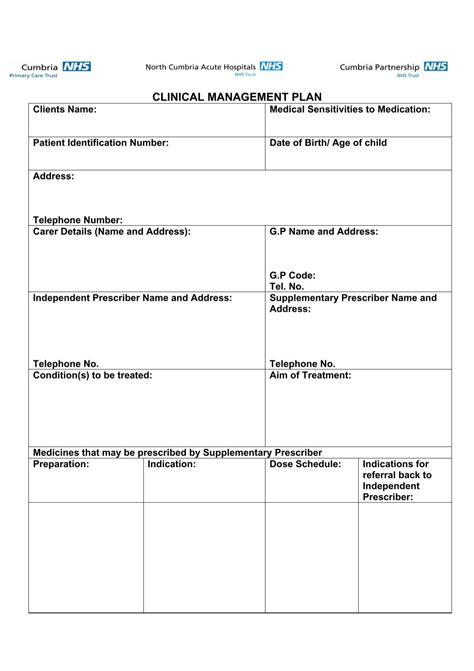 Clinical Management Plan