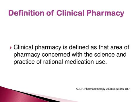 Clinical Pharmacy Definition