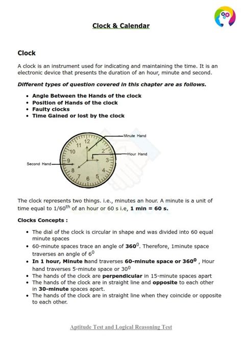 Clock Aptitude Questions And Answers Calendar And Clock Questions - Calendar And Clock Questions