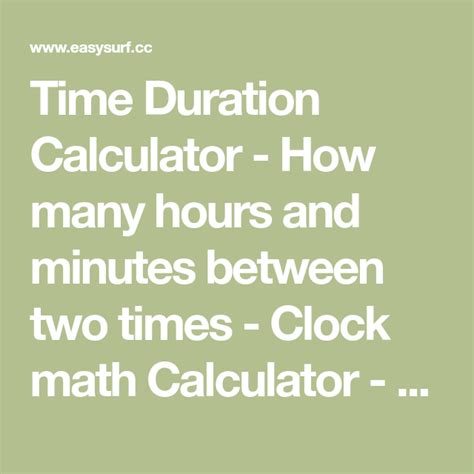 Clock Calculator Time   Time Duration Calculator Count Hours Minutes Seconds Between - Clock Calculator Time