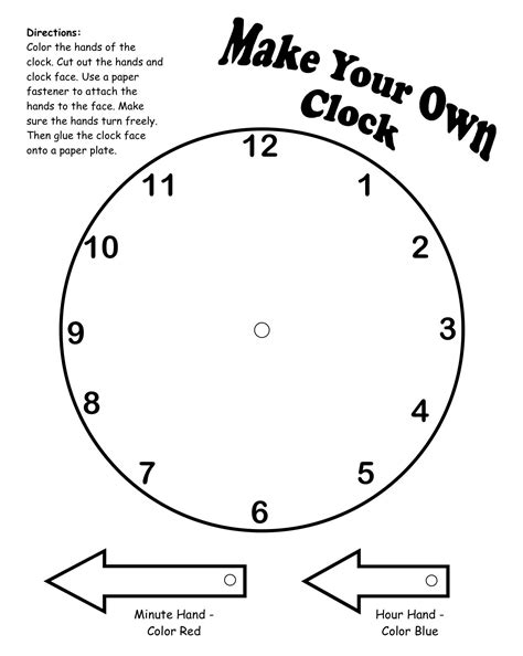 Clock Template Superstar Worksheets Cut And Paste Template - Cut And Paste Template