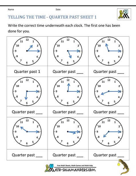 Clock Worksheet Quarter Past And Quarter To Math Quarter To And Quarter Past - Quarter To And Quarter Past