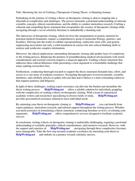 Cloning Thesis Statement