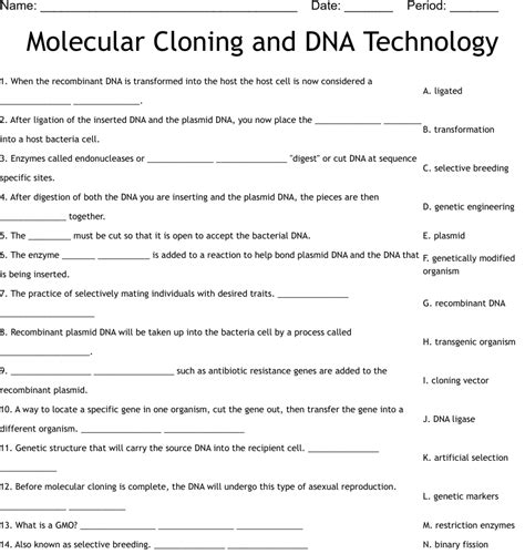 Cloning Worksheet Answer Key   Genetics Write About Cloning - Cloning Worksheet Answer Key