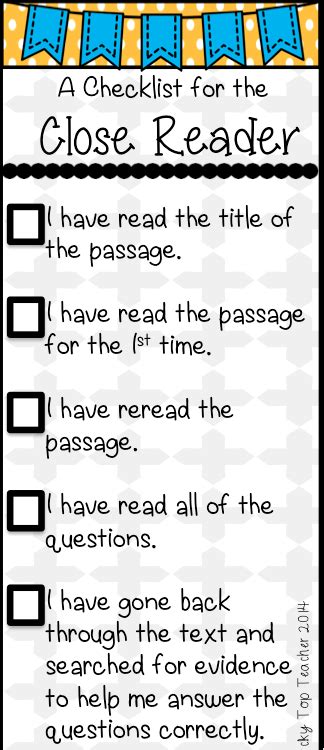 Close Reading Checklist A Rocky Top Teacher Close Reader Grade 9 Answers - Close Reader Grade 9 Answers