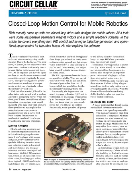 Full Download Closed Loop Motion Control For Mobile Robotics 