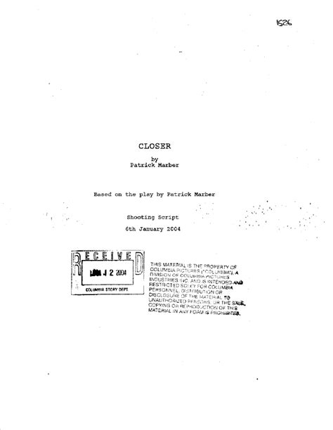 Closer Play Script