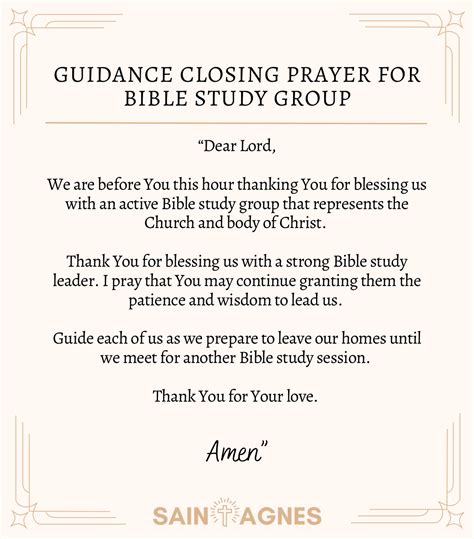 Closing Prayer For Bible Study