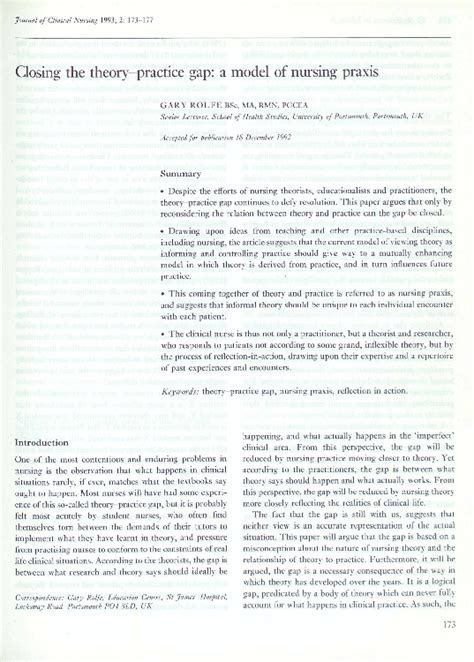 Read Online Closing The Theory Practice Gap A Model Of Nursing Praxis 