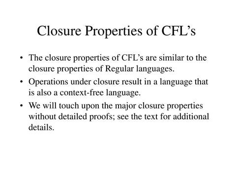 Closure Properties Of Cfl