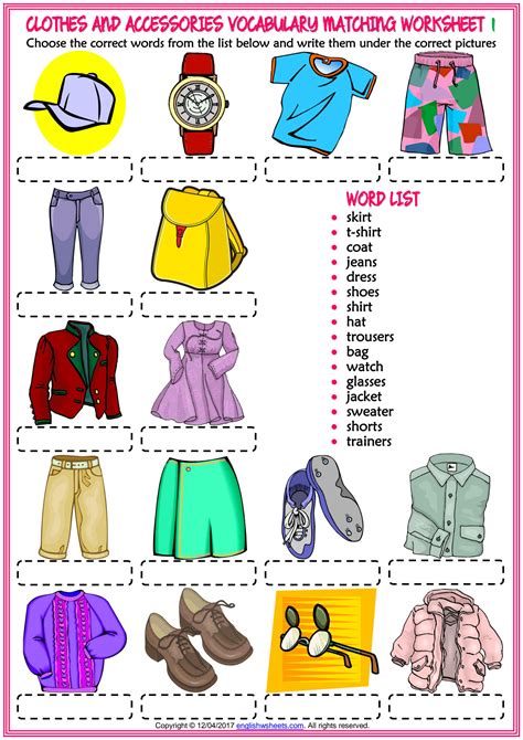 Clothes Worksheets Clothes Pdf Worksheets Esl Kids World Preschool Clothes Worksheet For Kindergarten - Preschool Clothes Worksheet For Kindergarten