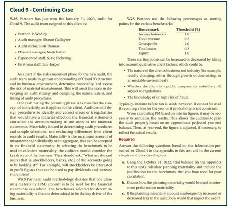 Cloud 9 An Audit Case Study Answers