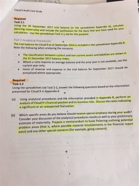 cloud 9 an audit case study answers