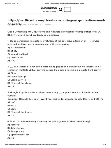 Cloud Computing Mcq