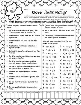 Clover Hidden Answer Worksheets Kiddy Math Clover Hidden Message Answer Key - Clover Hidden Message Answer Key