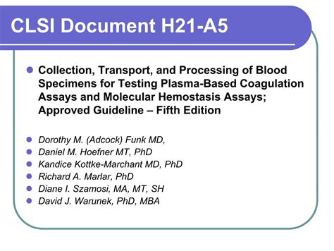Clsi Document H21 A5