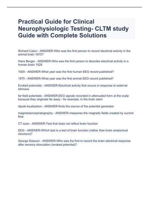 Cltm Study Guide