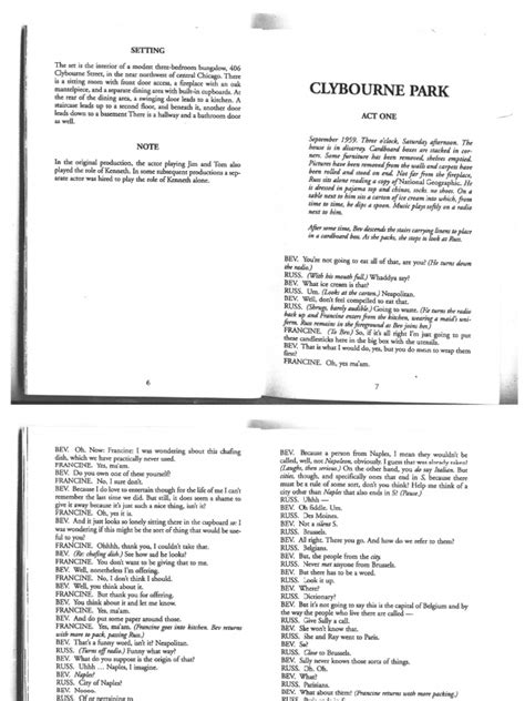 Clybourne Park Script Pdf Softwearore