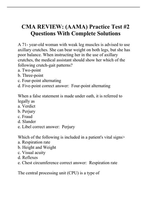 Cma Aama Practice Test