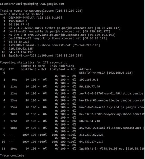 cmd commands for network analysis