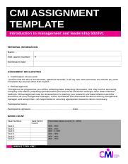 Download Cmi Unit 5003 Example Assignment 