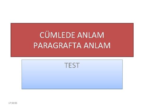 Cümlede Anlam Test