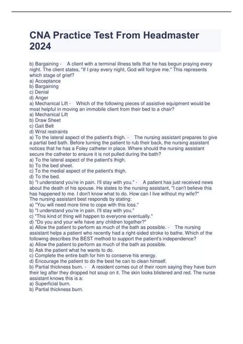 Cna Practice Test 2024