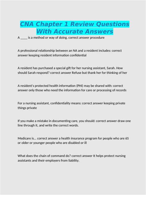Read Cna Chapter 1 