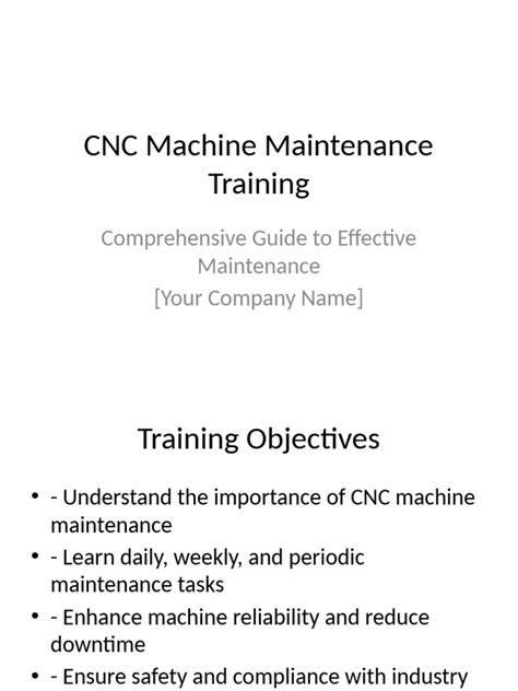 Cnc Machine Maintenance Training Manual