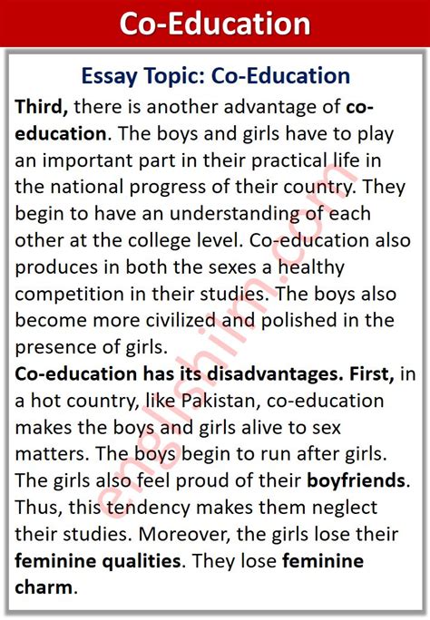 Co Education Essay
