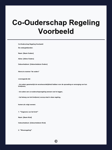 co-ouderschap regeling