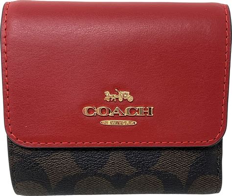 coach small trifold wallet in signature canvas