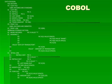 Cobol Lenguaje De Programacion