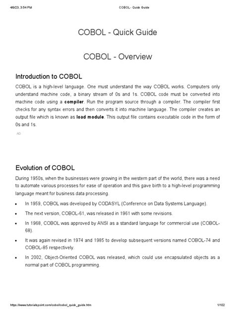 Cobol Programming Guide