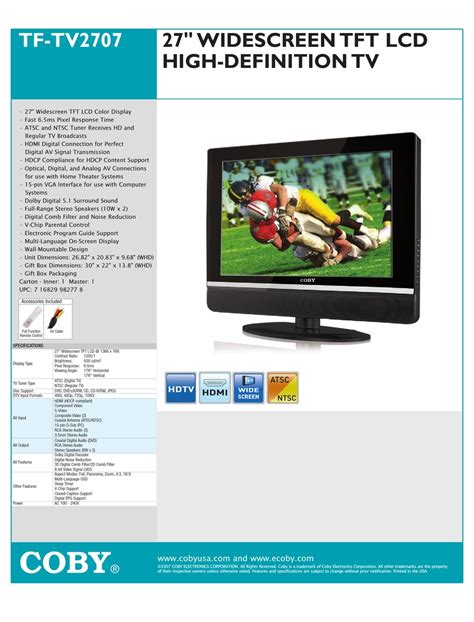 Read Online Coby Lcd Tv Manual 