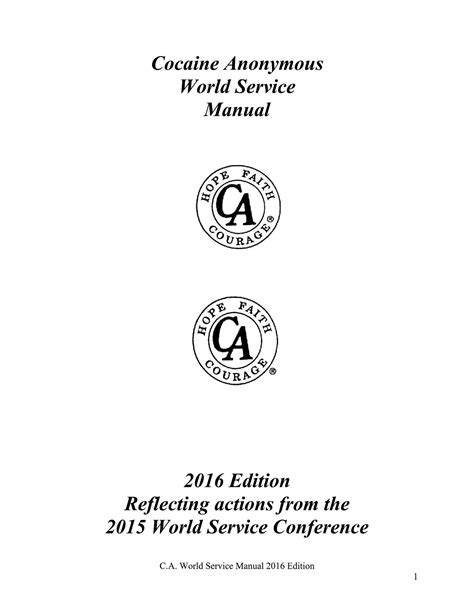Read Cocaine Anonymous World Service Manual 