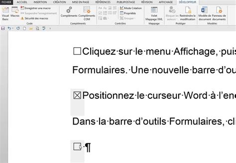 Cocher Une Case Word