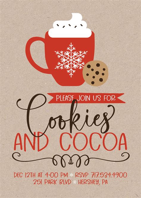 cocoa and cookies invitation