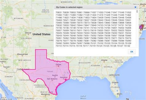 code postal texas
