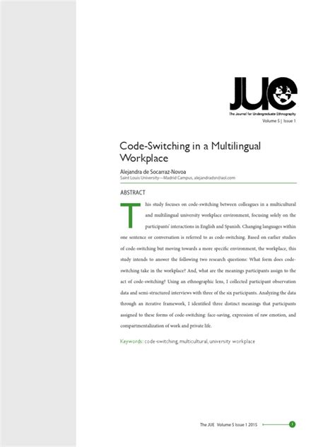Code Switching And Multilingualism In Literature