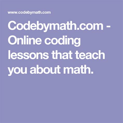 Codebymath Com Online Coding Lessons That Teach You Math Code - Math Code