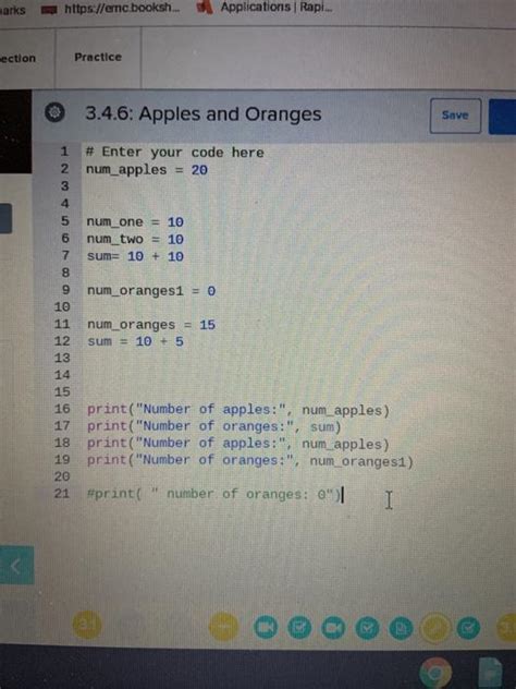 Codehs Apples And Oranges Answers