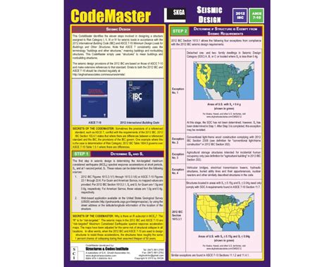 Codemaster Seismic Design Category 2012 Ibc Asce 7 10 Codemasters