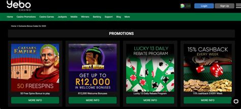 codes bonus gratuits du casino yebo pour ce mois