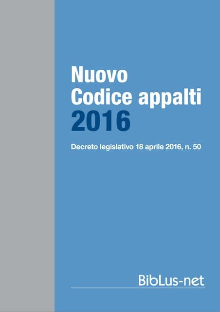 Codice Appalti 50 2016