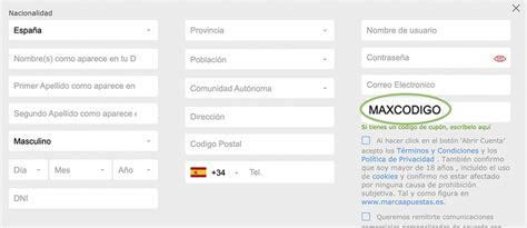codigo cupon marca apuestas!