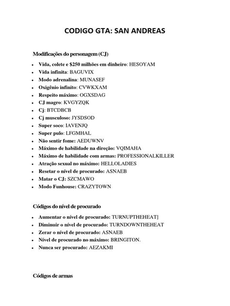 Codigo Do Gta San Andreas Para Ps2
