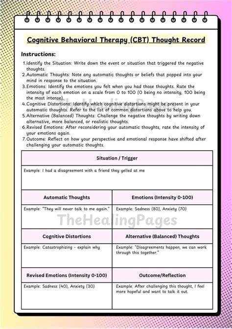 Cognitive Behavioral Therapy Workbook